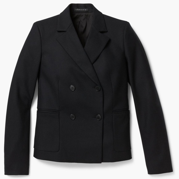Theory Sakrino Black Wool Notch Lapel Blazer - Picture 8 of 8